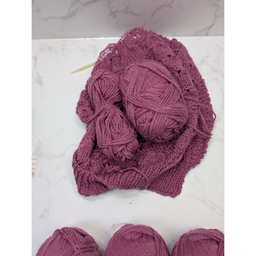 Caron Fashion Right Yarn Mauve 4 Skeins Lot VTG Acrylic 2oz Each Dye Lot 080911 - Picture 5 of 5